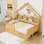 Lit plateforme double en bois avec 2 tiroirs et tablettes-1731097930