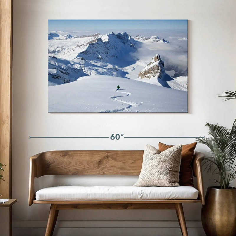 Sirci, skieur dans la poudreuse, H 32 po x l 48 po