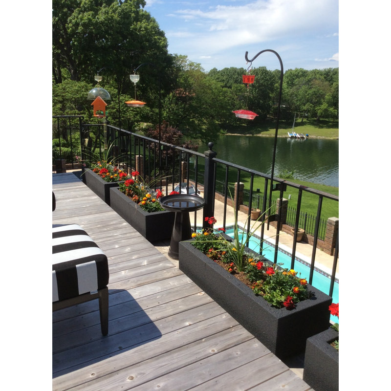 Gita Lightweight Outdoor Trough Planter Box, Black, 19"H x 46"W x 17"D