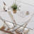 Neya Glass Top Metal Base Dining Table