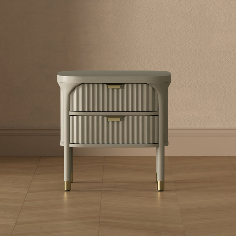Table de chevet 2 tiroirs Parkwood, Gris