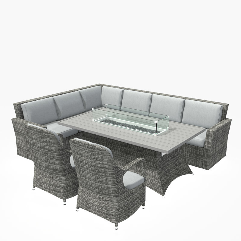 Bryliee 8 - Person Patio Conversation Set with Cushions