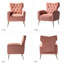 Fauteuil à oreilles en velours de polyester Tonas-466040035