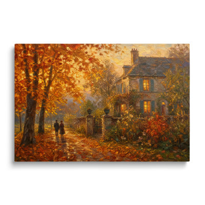 Reproduction sur toile d'une allée bordée d'arbres - 81 x 122 cm