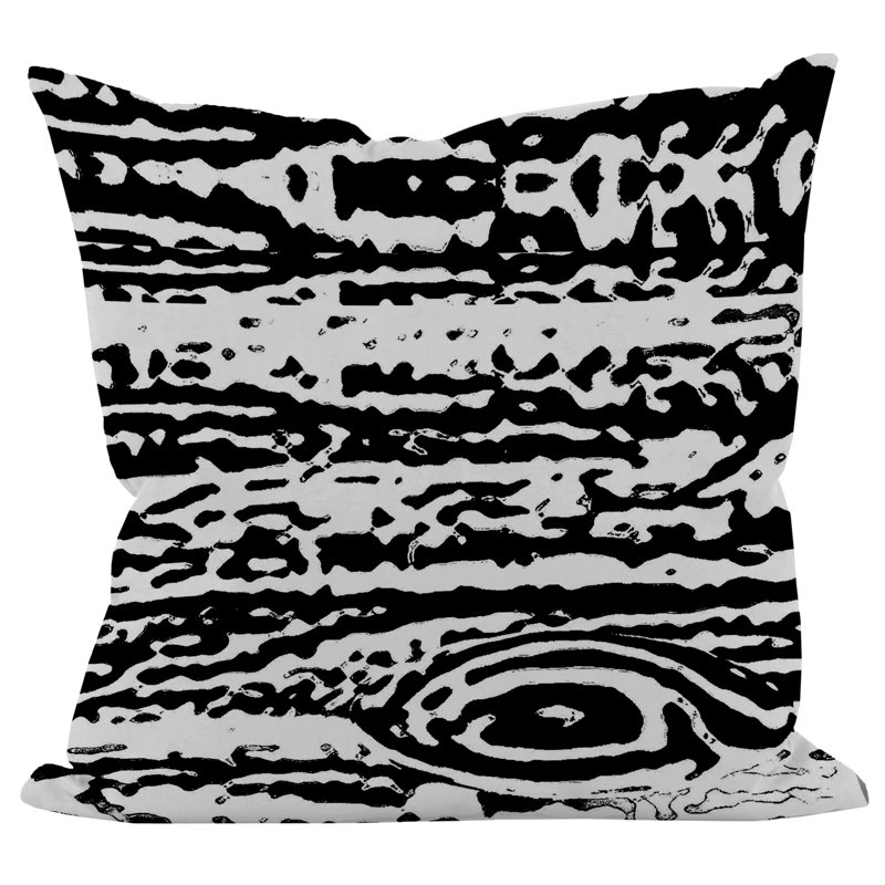 Résumé décoratif Coussin, 16" H x 16" W, Noir