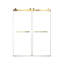 Porte de douche coulissante double 56-60 "x 76" en nickel brossé, verre trempé sans cadre 3/8 "-126410674