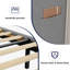 Très grande base de lit tapissier avec tête de lit, support en lattes de bois, pieds robustes en métal, aucun sommier tapissier requis, lit plateforme moderne, beige-662990077-662990076
