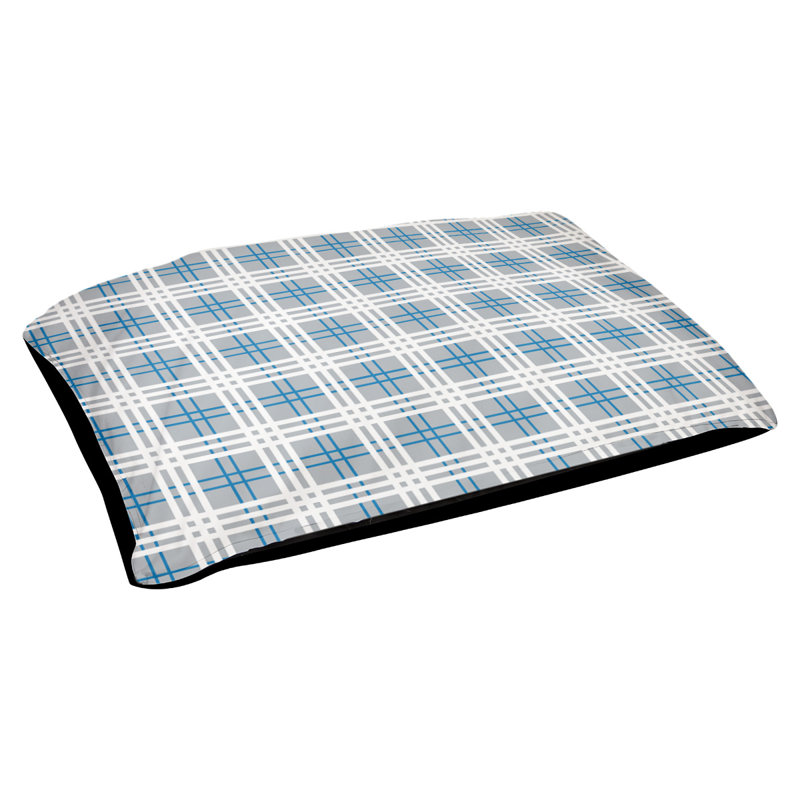 Coussin d’extérieur de luxe Detroit football, Argent / bleu Honolulu / blanc, Très grand (l 50 po x 40 po x p 6 po)