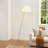 1-Light 66.4’’ H Arched Fabric Gold Floor Lamp With Foot Switch-1918234305