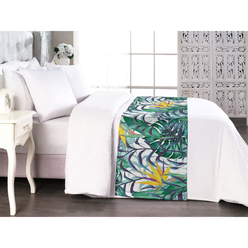 Foulard de lit Ambesonne Tropical Vibes Hawaii Aura Monstera, Très grand lit
