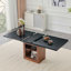 Table de salle à manger extensible avec espace de rangement et table de cuisine extensible de 150 à 180 cm. Table coulissante rectangulaire avec cadre robuste en MDF couleur noyer, pouvant accueillir de 4 à 8 personnes.-510463938