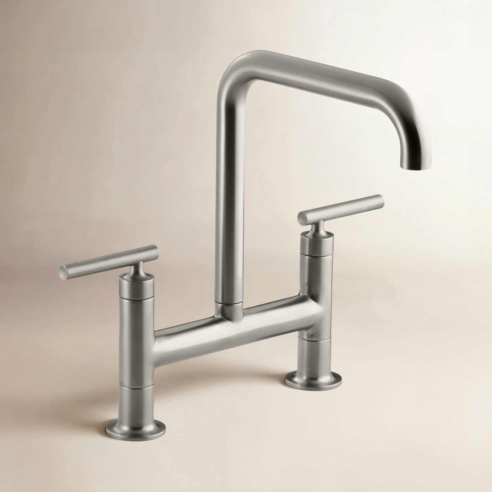 Purist Two-Hole Bridge Kitchen Faucet, Vibrant Stainless