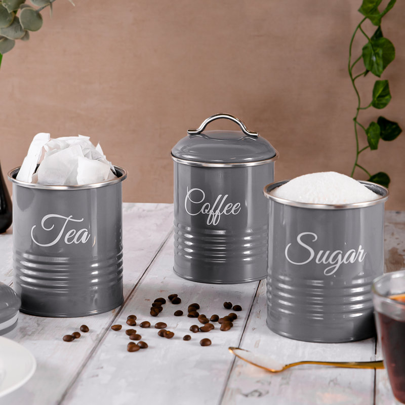 Metal Jar - Set of 3, Grey