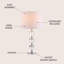 Lampe de table 27" crystal Coughlin