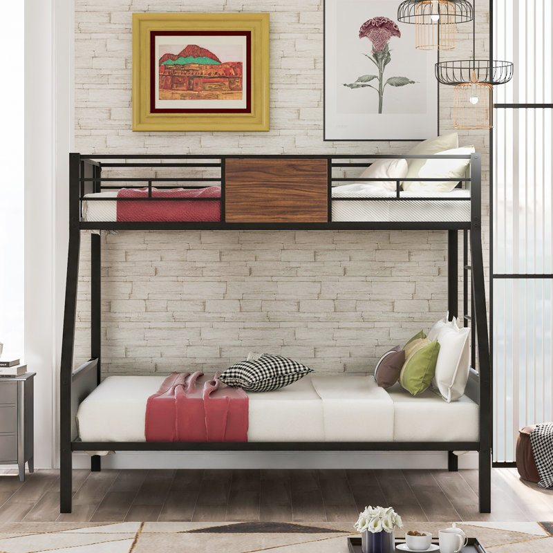 Mcgrath Standard Bunk Bed by Mason & Marbles, Black, Twin Over Full
