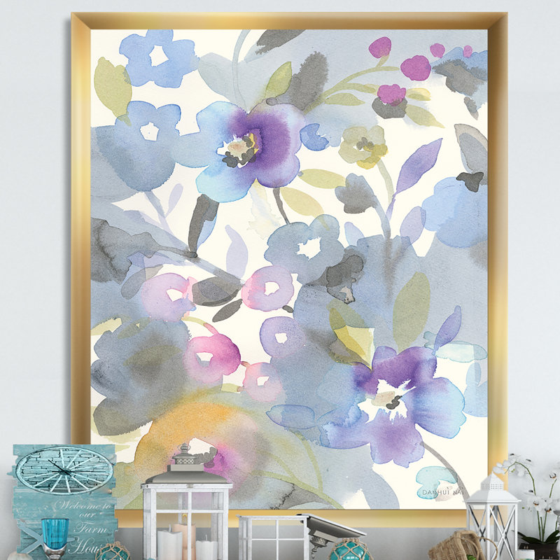 « bijoux jardin ii »-reproduction d’image sur toile, Cadre doré, H 20 po x l 12 po x P 1po