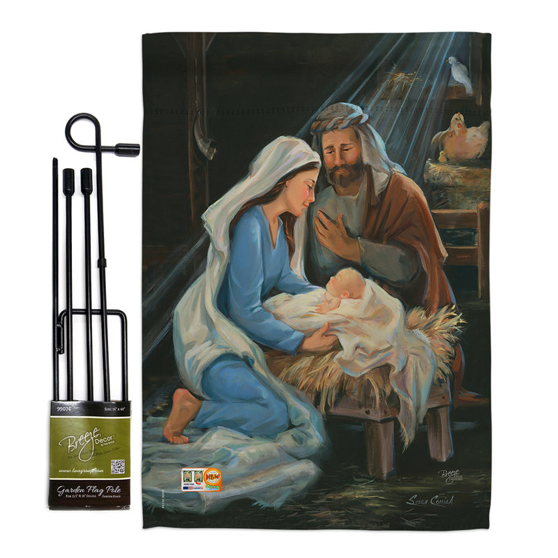 Ensemble de drapeaux en polyester 19 x 13 po Nativité Winter Impressions, Polyester
