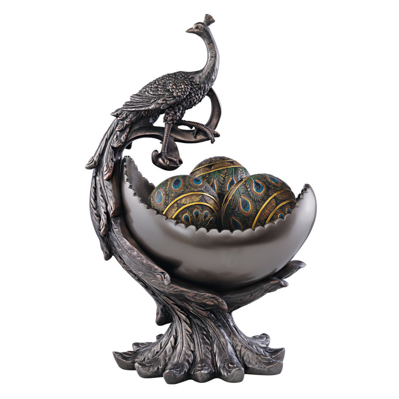 Bol décoratif sculpturale de la pièce maîtresse de peacock