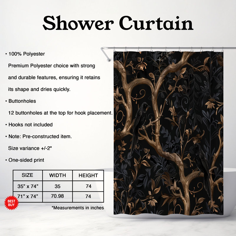 Dark Rose - Premium Shower Curtain, 74"H x 71"W