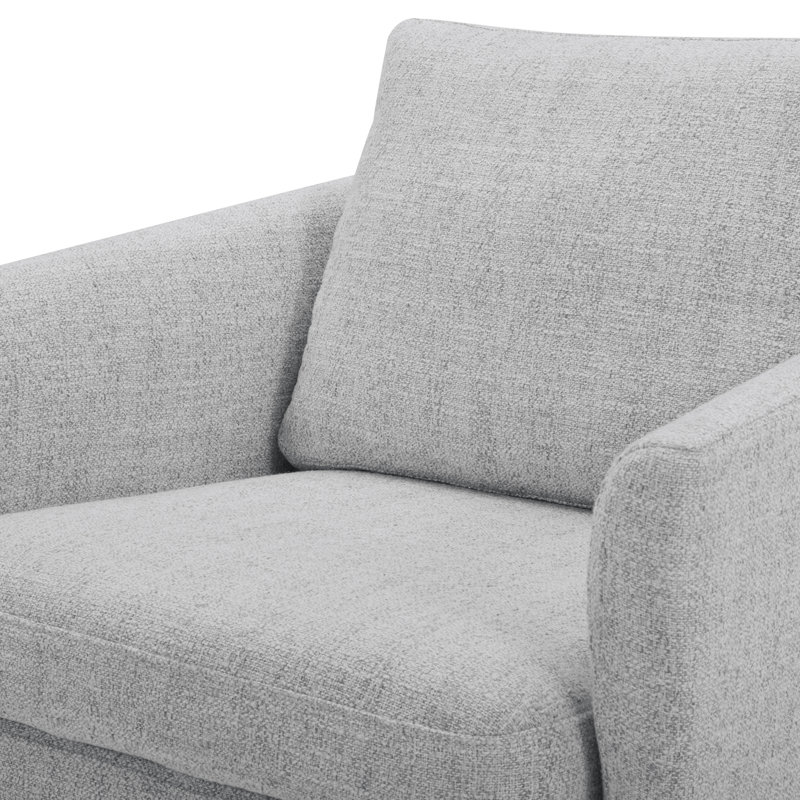 Areiana 31.5" W Swivel Armchair, White (Multi-colored)