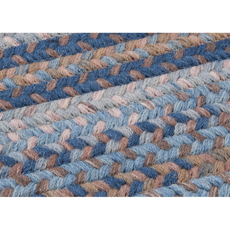 Tapis réversible en laine Oyola - bleu-brun, Tapis de couloir 2 pi x 5 pi