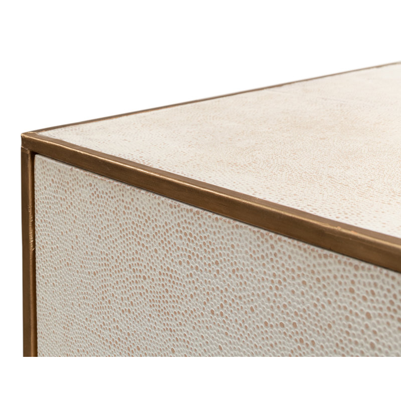 Shagreen 3 - Drawer Solid Wood Nightstand, Osprey White