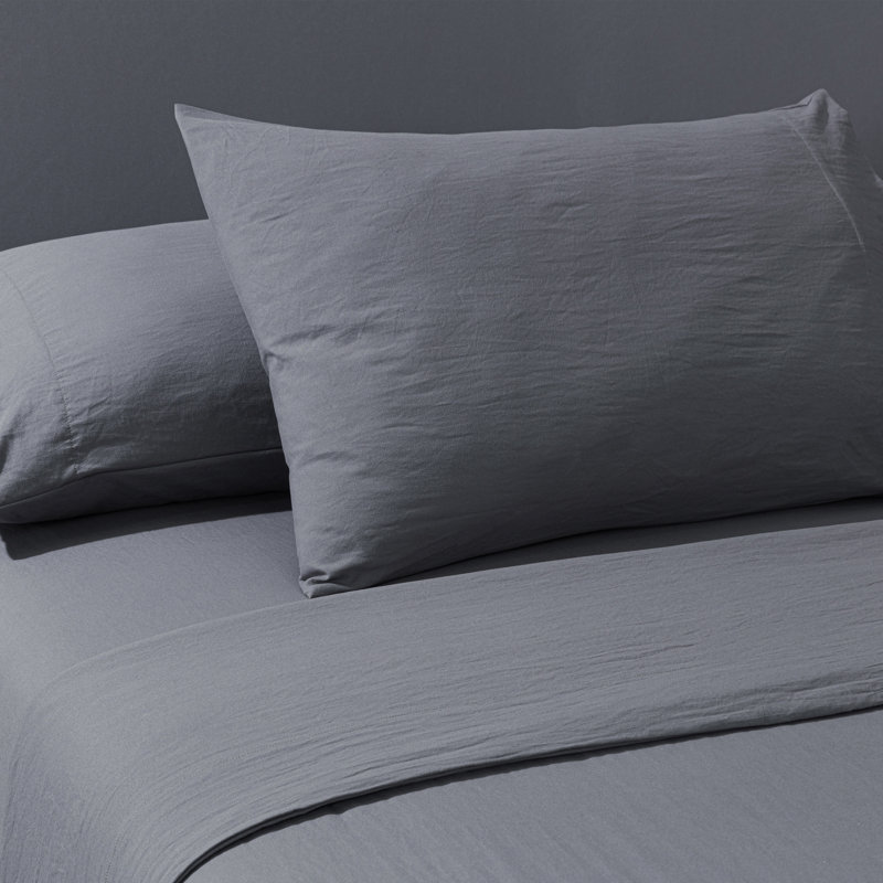 Gray Geometric Microfiber Queen Bed in a Bag Set