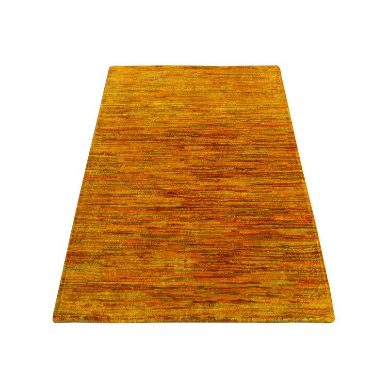 Tapis noué à la main en soie de couleur unie à motif uni de 2 pi x 3 pi 1 po C4903F117F6E486B9A10FECE8DCB89F9
