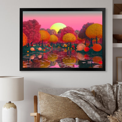 «Mysterious Asian Autumn Forest Full Moon I», reproduction sur toile