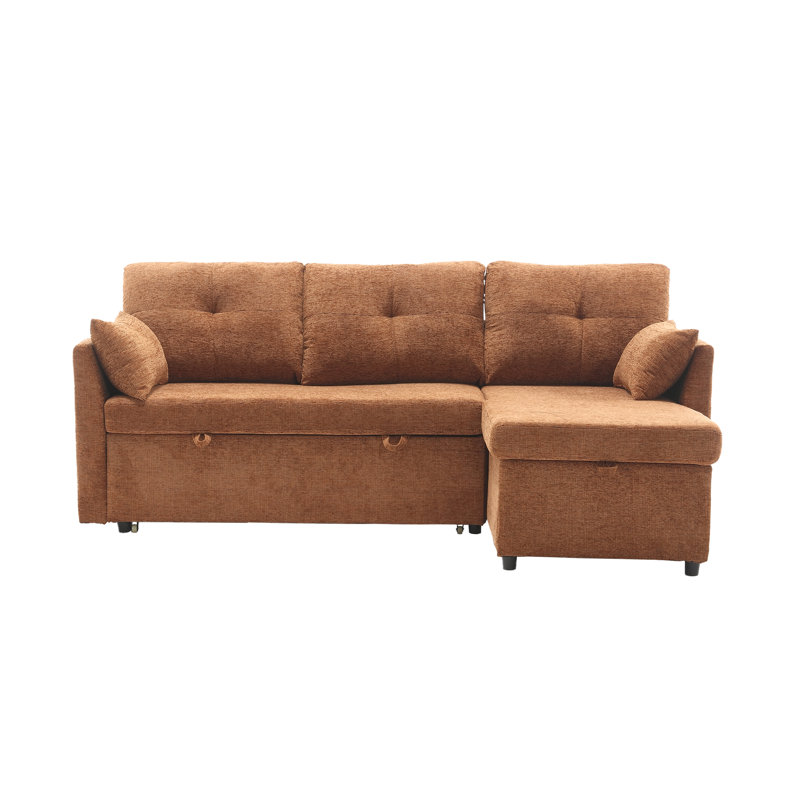 Amry 4 Seater Sofa Bed, Brown Chenille