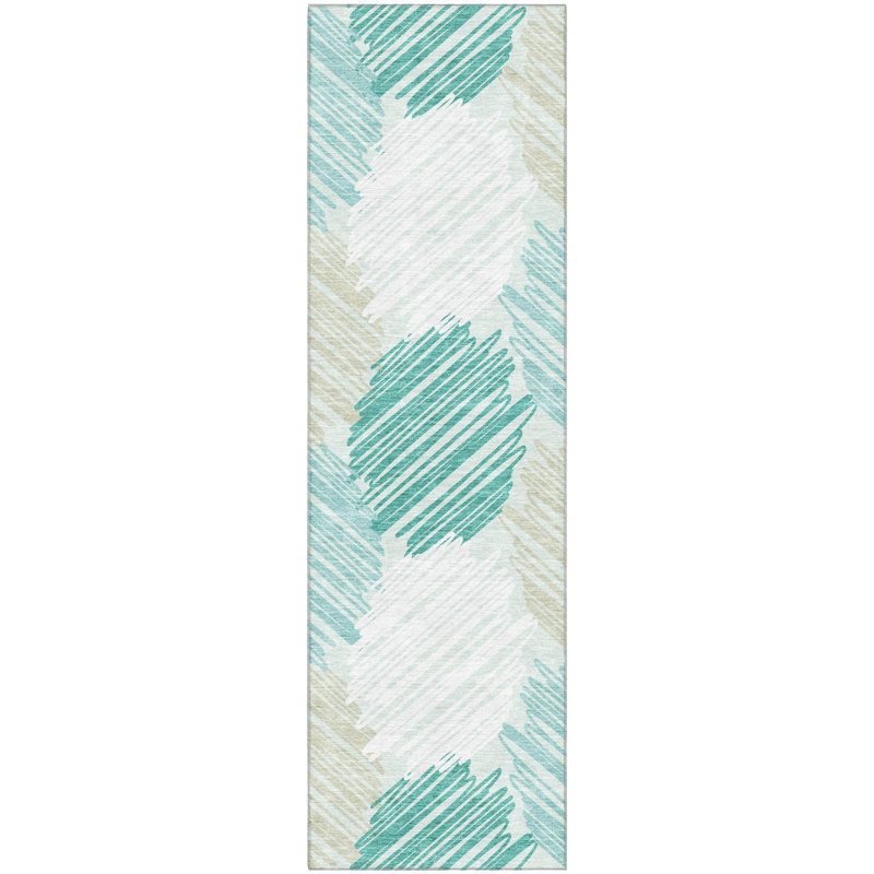 Premium Machine Washable Lonon AMF1942 Geometric Rug, Runner 2'3" x 7'6"