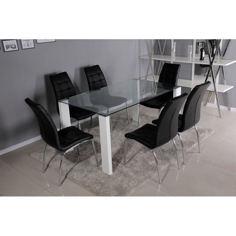 Mentone 6 - Person Dining Set, Black