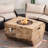 Dangelo Rectangle Stone Propane Smokeless Fire Pit Table with Hidden Fuel Tank-83571200