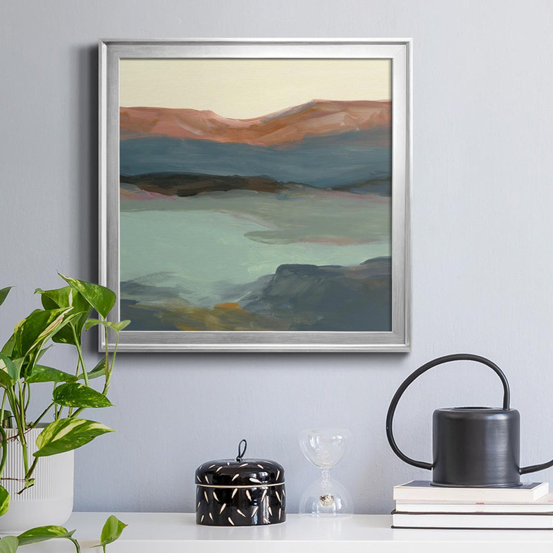 "Rolling Bluff", art textuel sur toile, H 26,5 po x l 26,5 po x P 1,5 po, Toile argentée