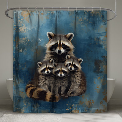 Family Of Raccoons Shower Curtains Extra Long