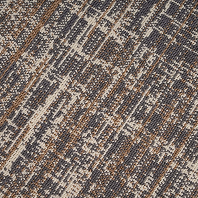 Grey Rectangle Polypropylene 5'3" X 7' Rug
