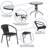 28'' Round Metal Table with Rattan Edging and 2 Rattan Stack Chairs-374904532