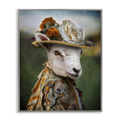 Fashionable Sheep Portrait Giclee Art by Karen Burke