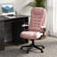 Mobilier de bureau chauffant, fauteuil de velours rose, confortable et ergonomique avec 6 massages vibrants, chauffage lombaire, siège inclinable, siège réglable