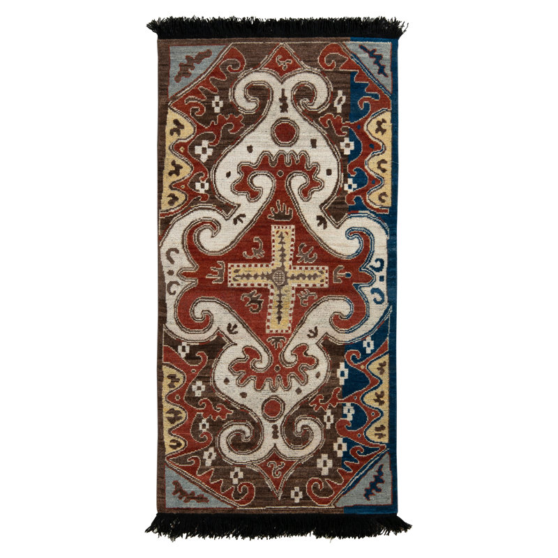 Rug & Kilim’S Caucasian Rug In Red Medallion Pattern, Square 4' 