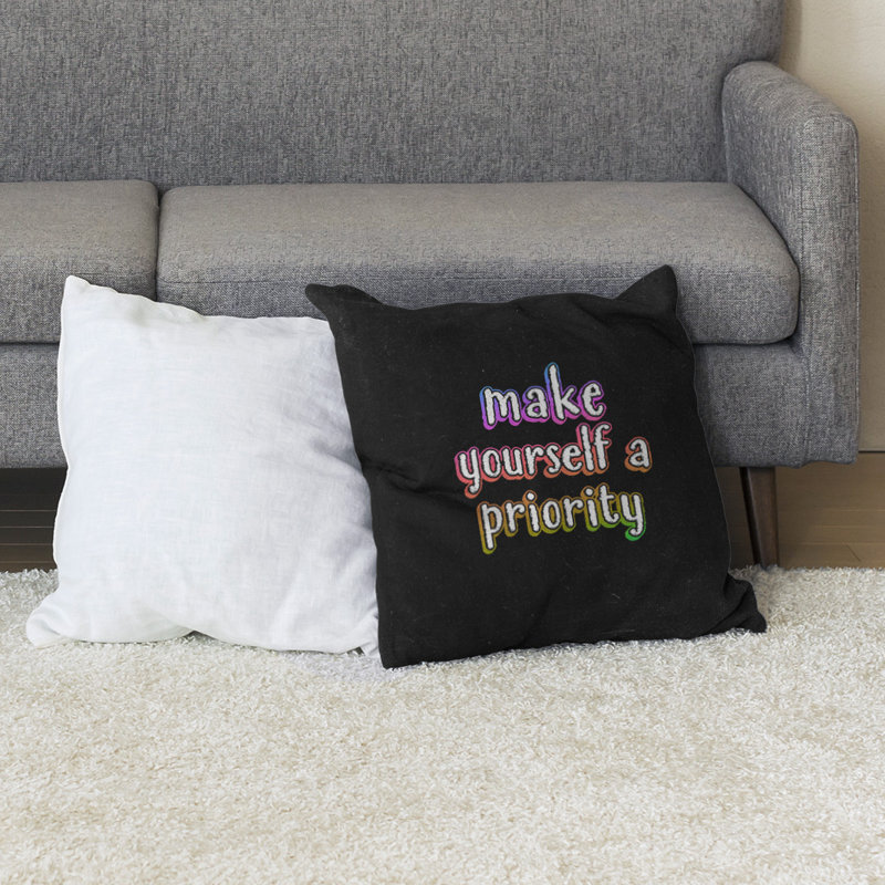Coussin de sol « self », H 36 po x l 36 po, Arc-en-ciel