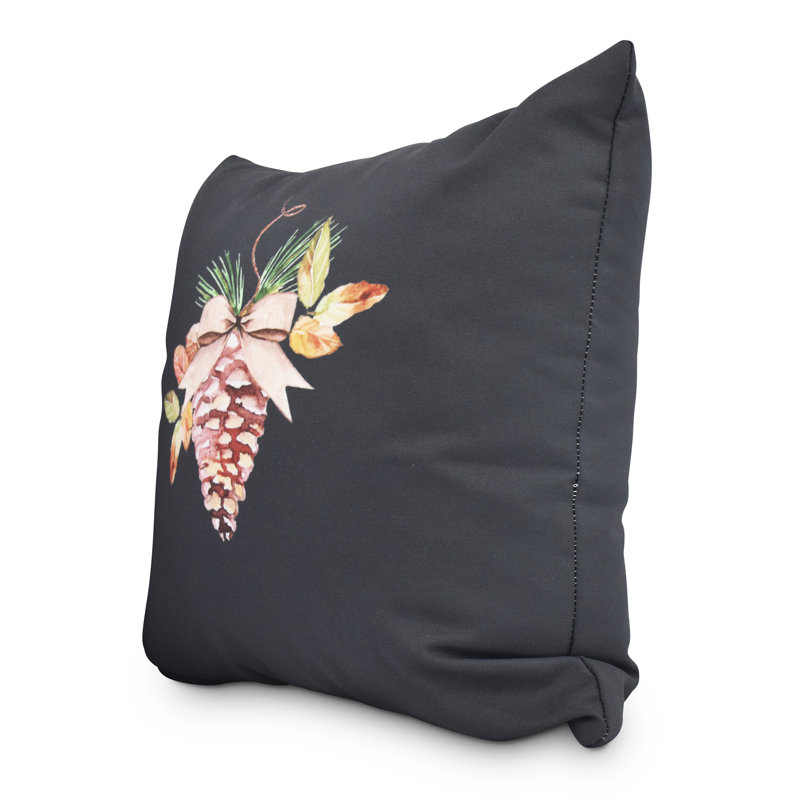 Housse et insert de coussin décoratif Winter Station, Noir, 26 po x 26 po