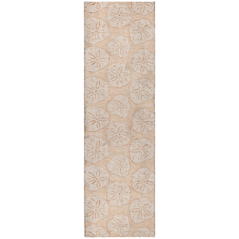Tapis à poils longs de qualité supérieure lavable à la machine ADS189, Nectarine, Tapis de couloir 2 pi 3 po x 7 pi 6 po