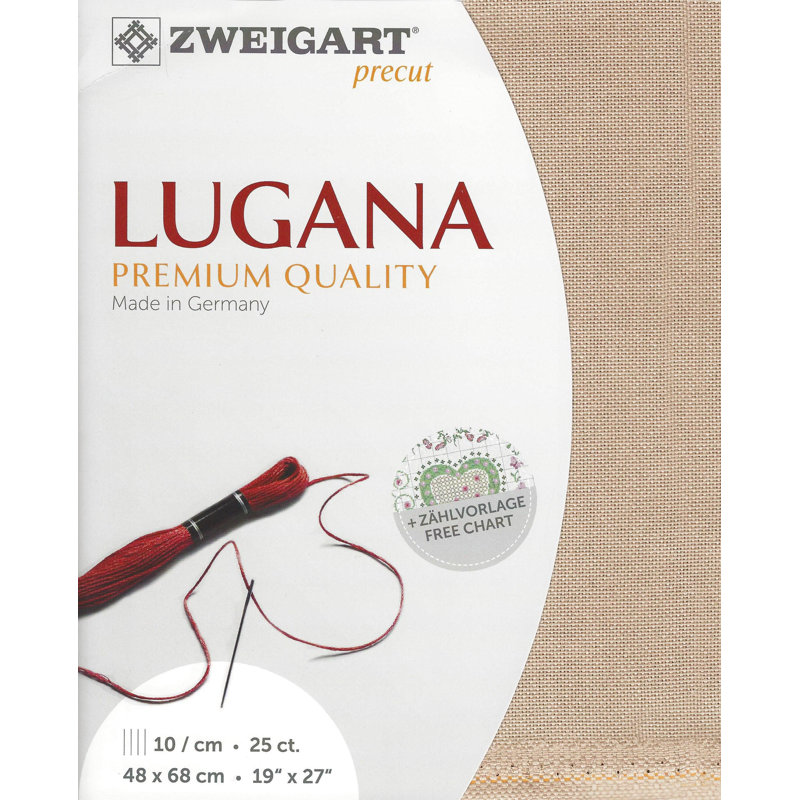 Prédécoupé Zweigart Lugana 25 pièces Nougat 3835/3021, Nougat