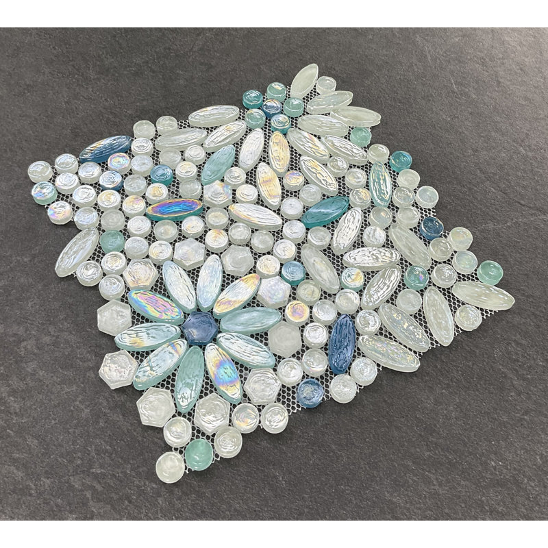 Floral Pattern Glass Mosaic Tile – Decorative Wall & Backsplash Tile