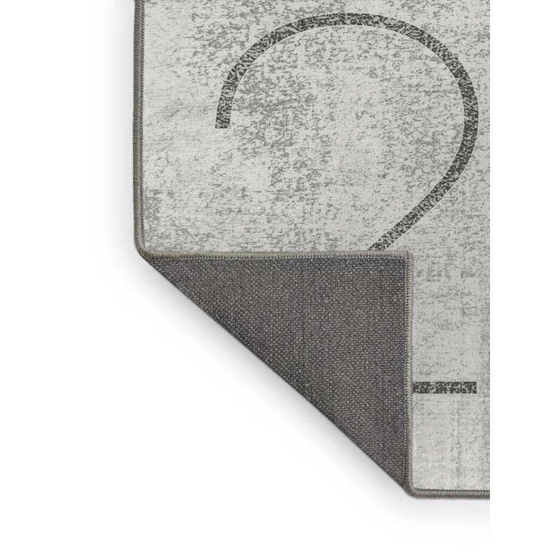 Soft Plush Esquer New Years Modern & Contemporary Abstract Area Rug in Gray – Gray Binding, 6x9