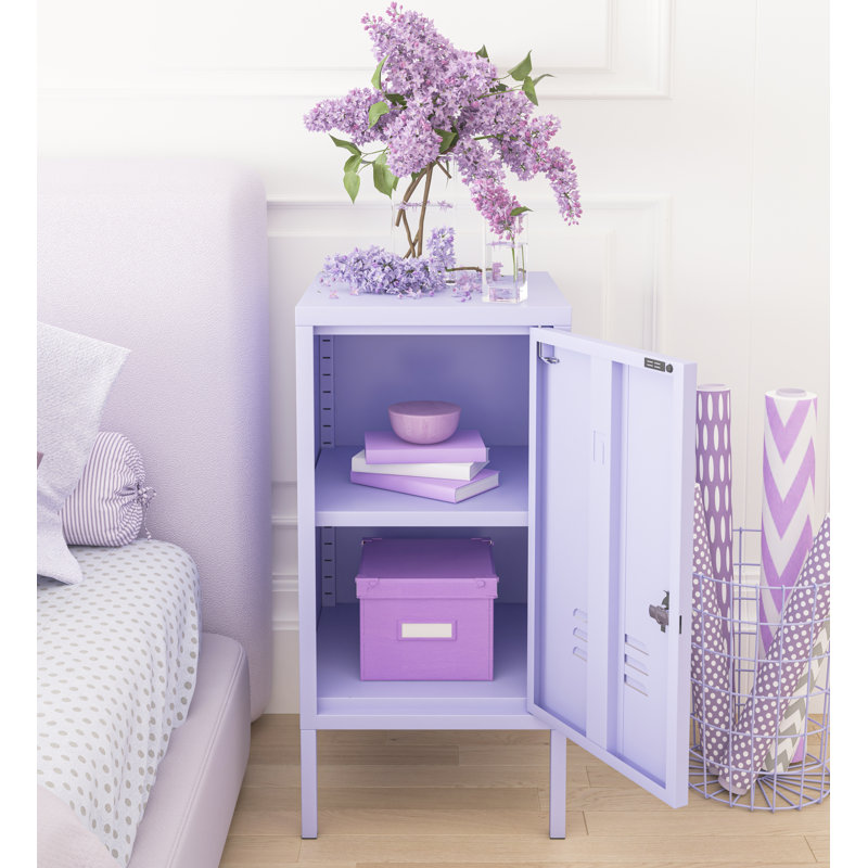 Union Single door End Table 2 Tier Narrow Side Table with Metal Frame Multifunctional Home Table Easy to Assemble Adjustable partitions Single Door Coffee Table