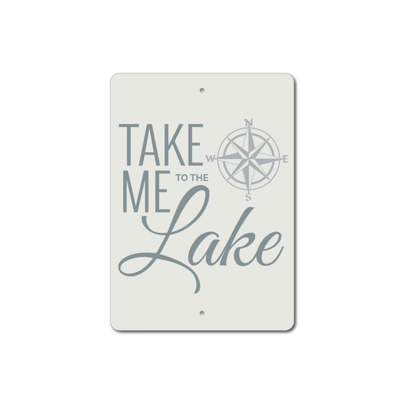 Plaque en aluminium «Lake Compass», H 18 po x l 12 po x P 0,06 po