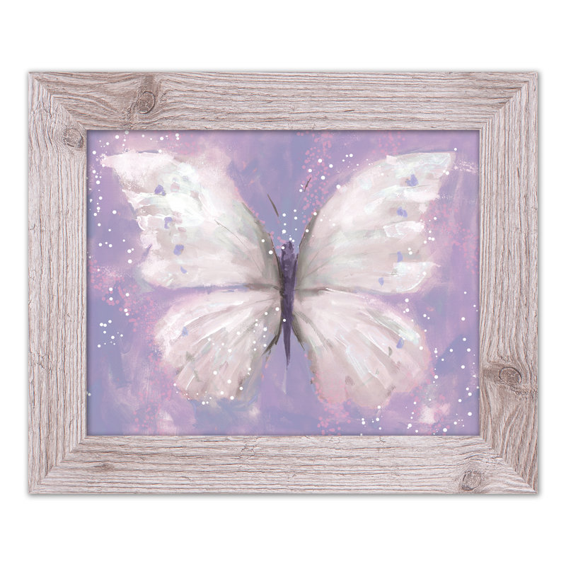 «Purple Butterfly», reproduction encadrée, H 11 po x l 14 po x P 0,75 po, Blanc
