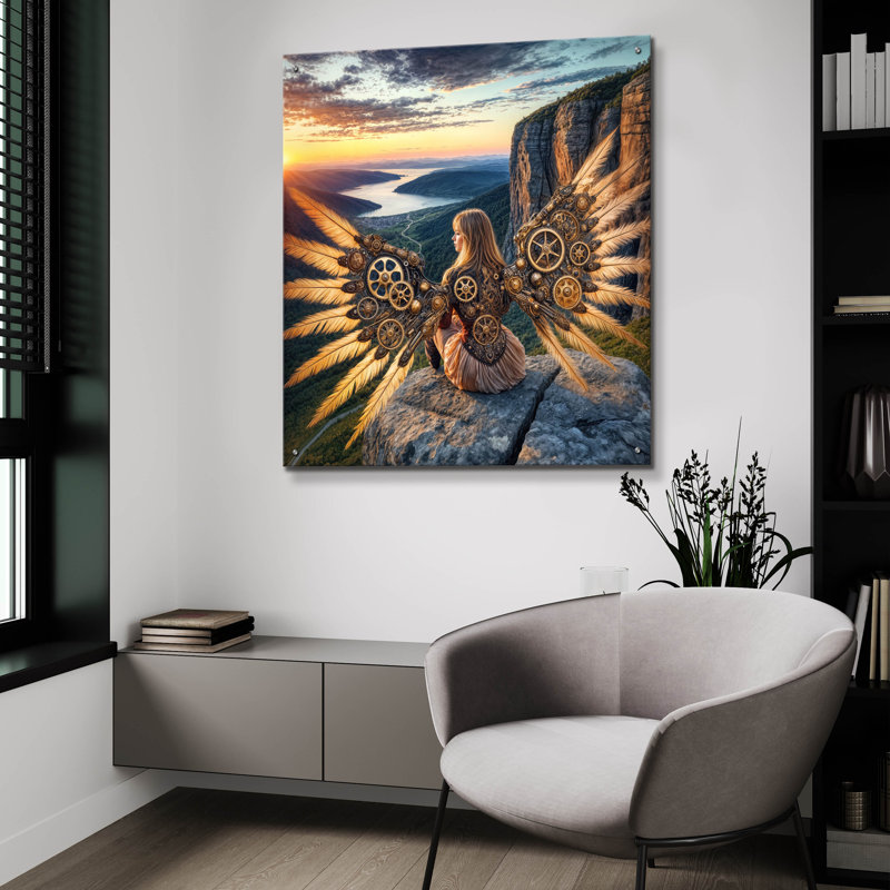 «Ready For Flight» par Rey Klimt, art mural en verre acrylique, 24 po x 24 po, H 36 po x l 36 po x P 0,2 po